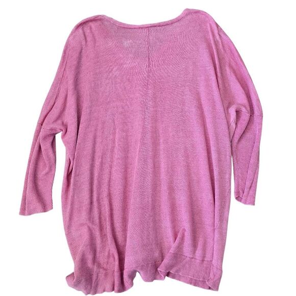 Eileen Fisher Primrose Delave Jersey Boxy Sweater Women's XL Pink Linen - Picture 6 of 6